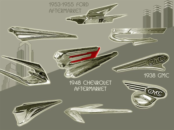 For the hood ornament maybe the'5355 Ford aftermarket 