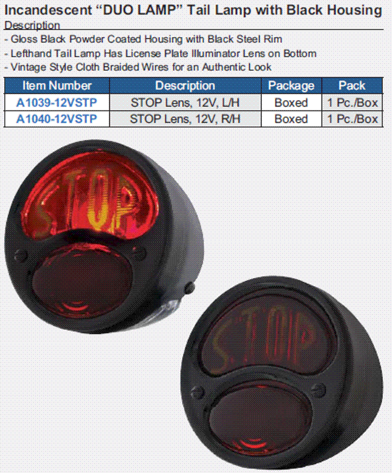 thumbnail image 2 of United Pacific 12V LED Tail Light Inserts For 1928-1931 Ford Model A - Pair (Left & Right) 2 of 3