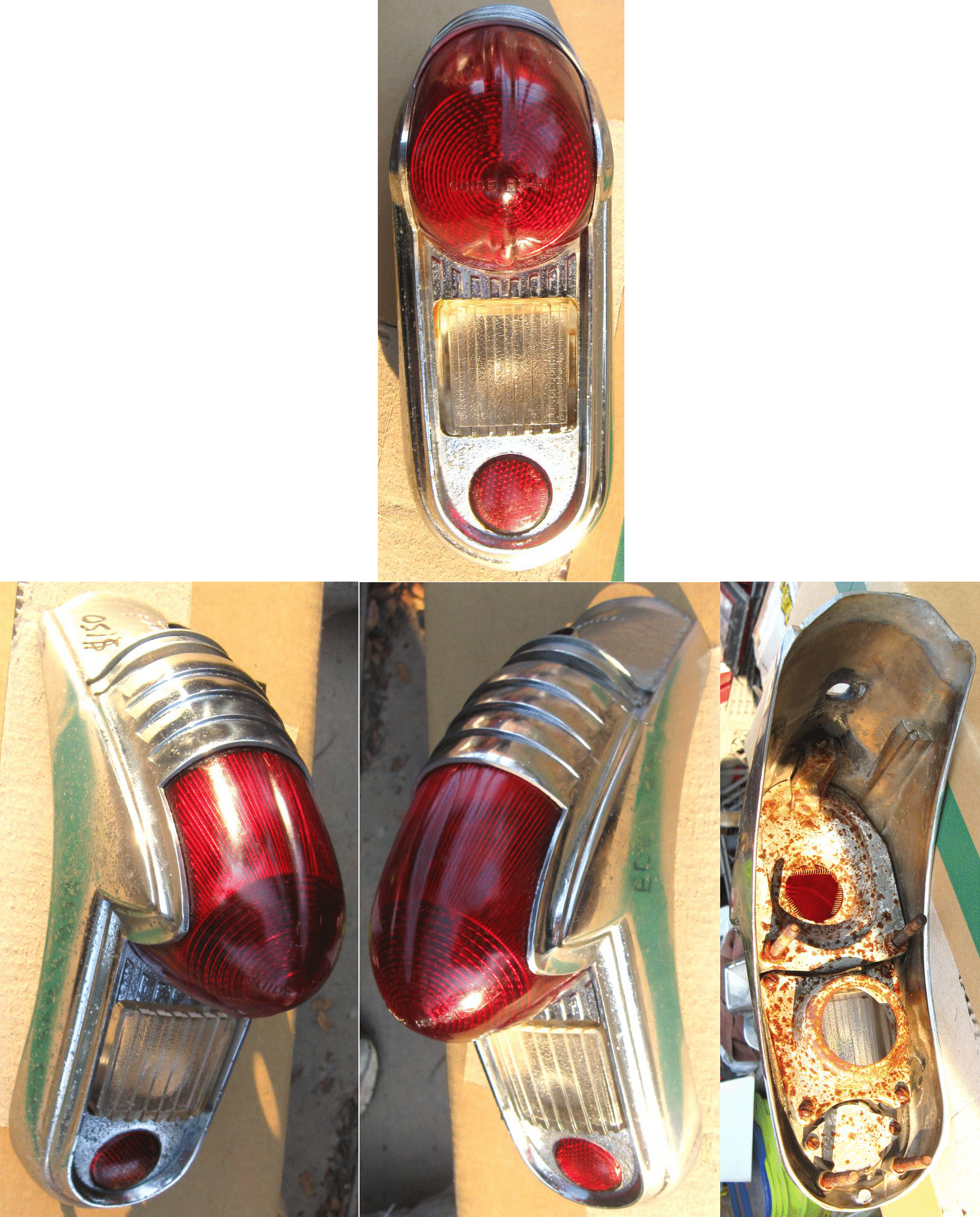 chrome light bezels on 1950 Thur 1960 Oldsmobile