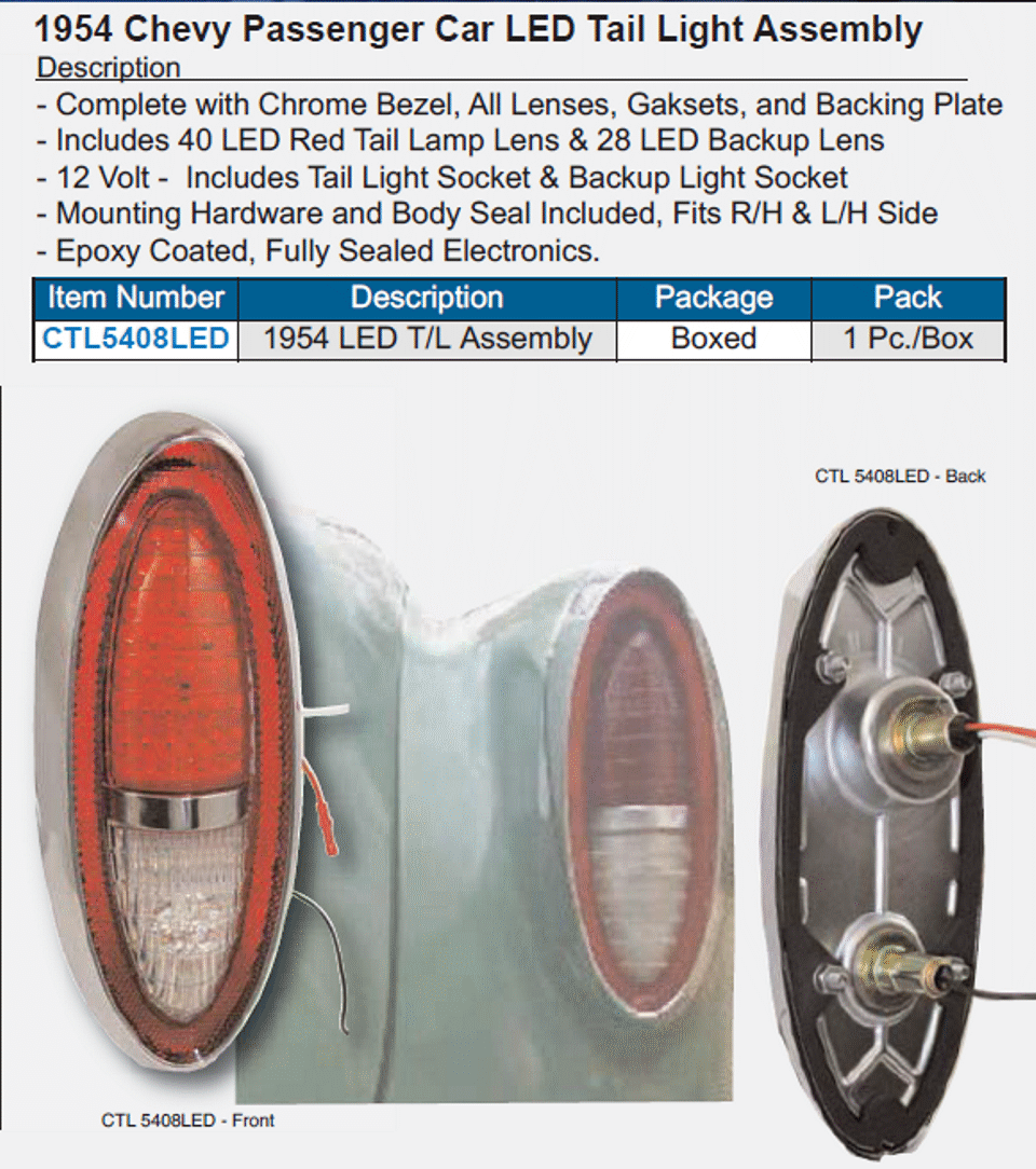 1954 Chevrolet Belair 210 150 Back Up Light Lens