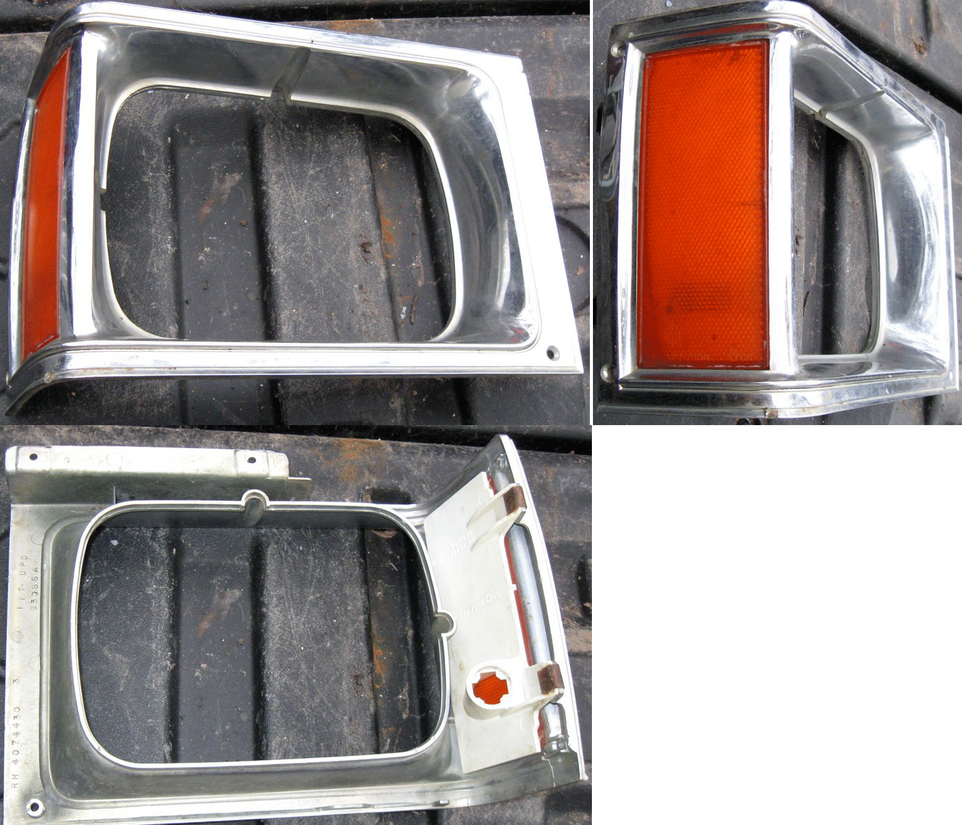 Pair Headlight Bezels W/ Corner Parking Lights – For Dodge D/W Series & Ramcharger 1986–1990, Silver + Yellow Lens